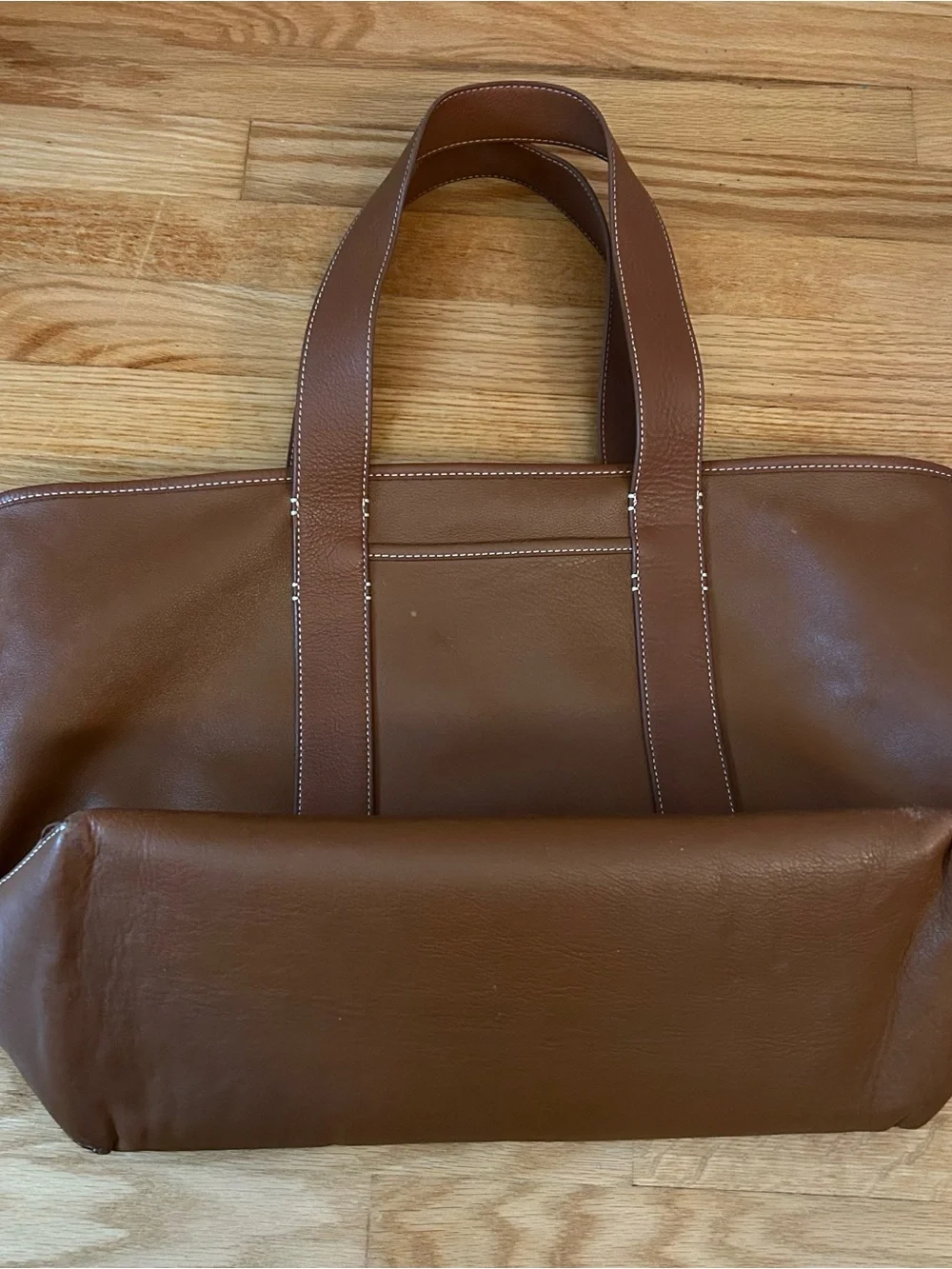 J. Crew Medium Montauk Leather Tote Bag in Rich Oak - Picture 11 of 16